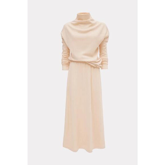 Julia Allert Other - Julia Allert Rib Knit Suit Asymmetric Blouse & Basic Skirt Beige XS